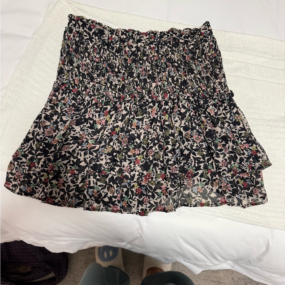 Black and pink floral skirt #y2k #girly
